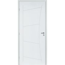 Bloc-porte SIKIM alvéolaire prépeint 204x83 cm gauche P à recouvrement - H90 Néolys MDF 3 fiches - serrure clé L axe à 40 - emballé