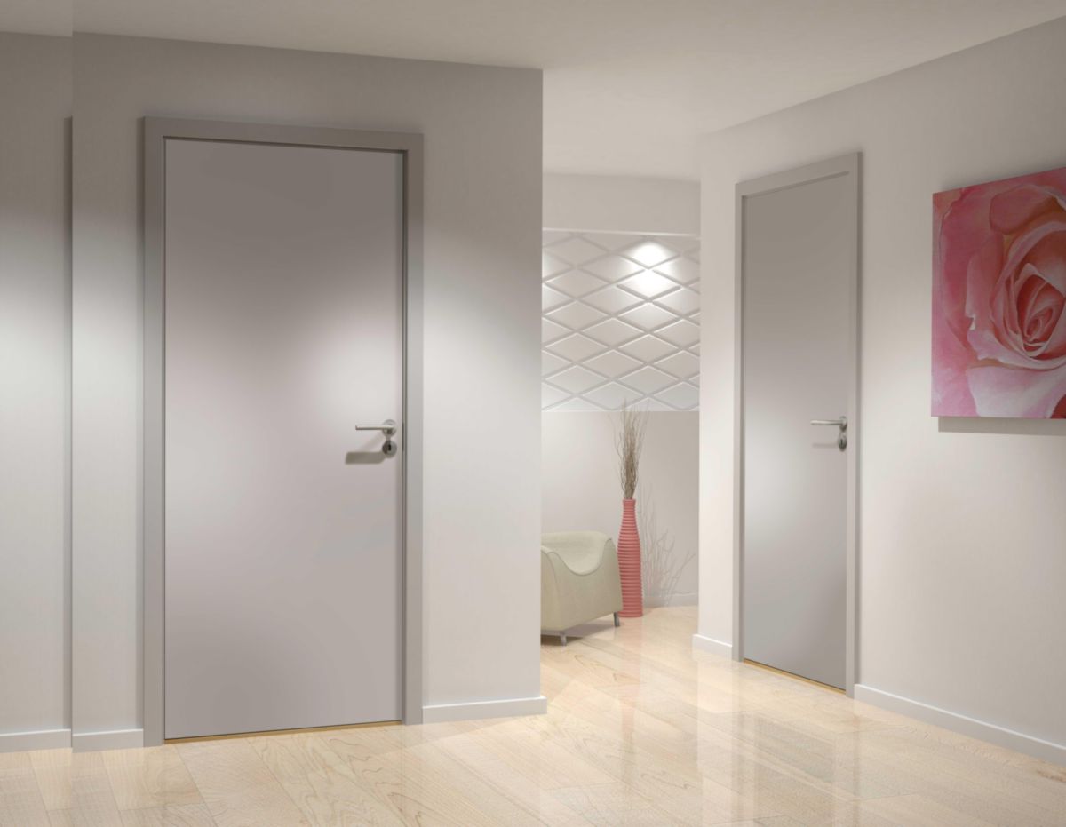 Bloc-porte palière EI30 204 x 93 cm droit P 40dB (-1,-3) prépeint Huisserie 72 résineux serrure 3 Points 4 paumelles univers joint balai