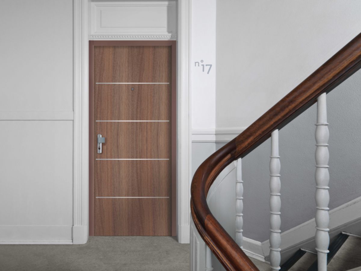 Bloc-porte palière EI30 204 x 93 cm droit P 40dB (-1,-3) prépeint Huisserie 72 résineux serrure 3 Points 4 paumelles univers joint balai