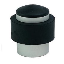 Butoir alu garni caoutchouc diamètre 38 mm hauteur 40 mm noir argent