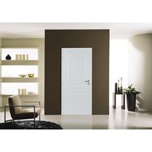 Bloc-porte postformé 110 TD alvéolaire prépeint 204x83 cm gauche P à rive droite - H90 Néolys MDF 3 paumelles - serrure clé L axe à 40 - emballé