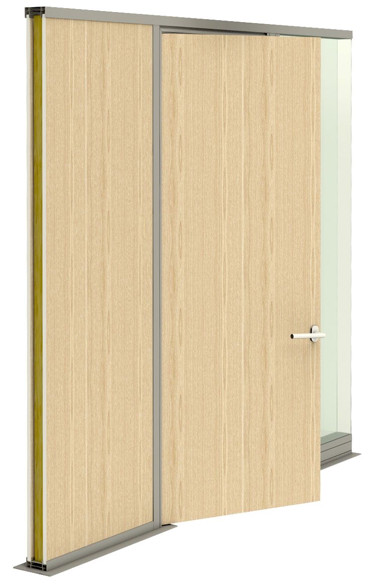 Porte ouvrante stratifiée 1V toute hauteur x 730 x 40 MTCB + plinthe acoustique