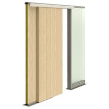 Porte coulissante stratifiée toute hauteur x 1030 x 40 - Rainure Basse + usinage Bâton Maréchal (décor standard à préciser, au choix : OXF-101-102-104-112)