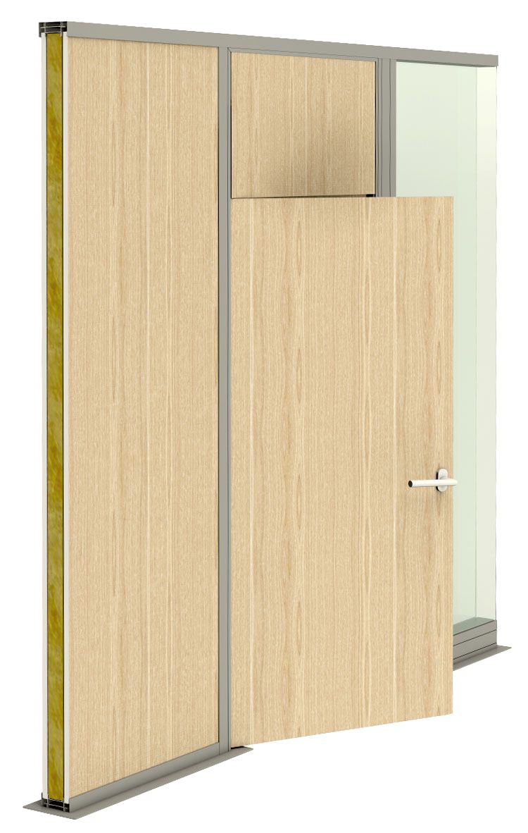 Porte avec imposte filante stratifiée 1V toute hauteur x 930 x 40 - MTCB + Feuillure PI + 2 verrous (préciser poussant gauche/poussant droit + décor standard au choix : OXF-101-102-104-112)