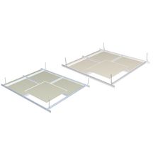 Plafond cassette acier prélaqué H8-E15 à bords décaissés de 8 mm posée sur ossature T15 10% 2,5 blanc 137 600x600mm