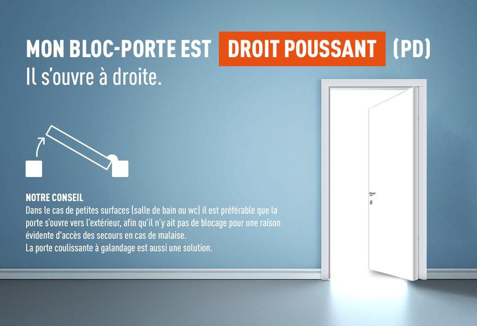 Bloc-porte plane alvéolaire prépeint 204x166 (83+83) cm droit P rive droite - huisserie de 72 résineux avec joint - serrure clé L axe à 40mm - emballé