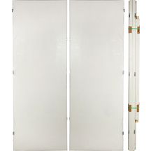 Bloc-porte plane alvéolaire prépeint 204x166 (83+83) cm droit P rive droite - huisserie de 72 résineux avec joint - serrure clé L axe à 40mm - emballé