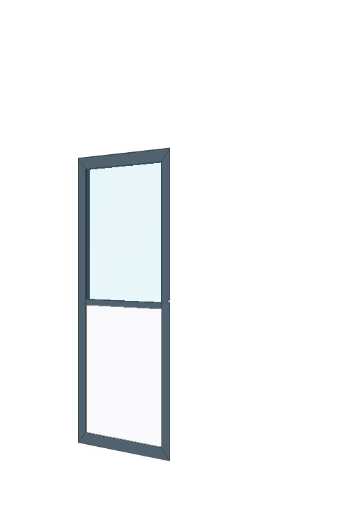 Porte cadre alu ouvrante semi-fixe simple vitrage allège vitrée ral 810 mm hauteur 2040 mm