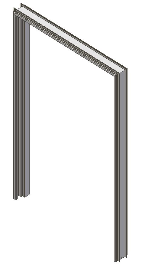 Kit huisserie carrée bois et cadre alu 2 vantaux toute hauteur blanc 1460 mm 3,00 m