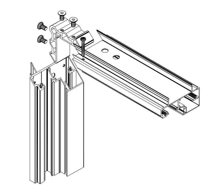 Kit huisserie carrée bois et cadre alu 2 vantaux toute hauteur blanc 1460 mm 3,00 m