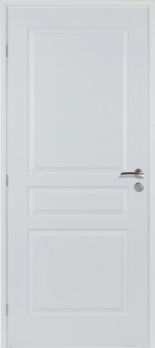 Bloc-porte postformé 110 TD alvéolaire prépeint 204x83 cm gauche P à rive droite - H90 Néolys MDF 3 paumelles - serrure clé L axe à 40 - emballé