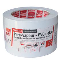 Adhésif PVC pare-vapeur P449SI10 - non étirable - pour raccordement laine de verre ou de roche - longueur 66 m - largeur 75 mm Réf. 9028090 00