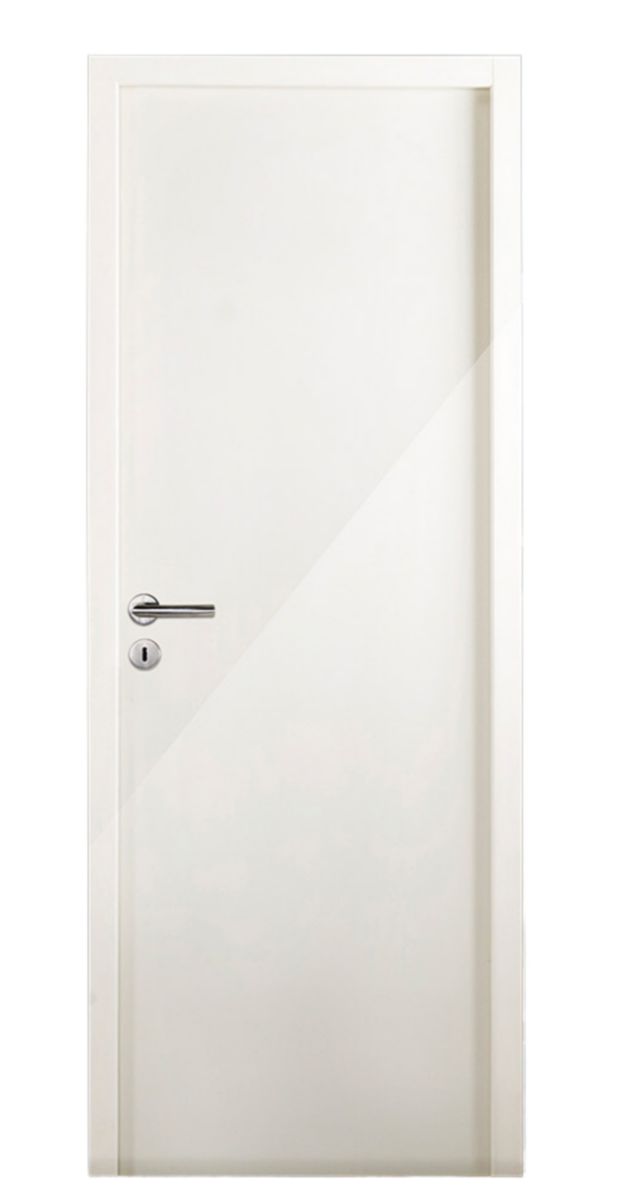 Bloc-porte plane alvéolaire prépeint 204x83cm droit P rive droite - huisserie de 72 résineux avec joint - serrure clé L axe à 50mm - emballé