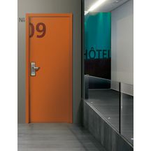 Bloc-porte palière EI30 204 x 93 cm droit P 40dB (-1,-3) prépeint Huisserie 72 résineux serrure 3 Points 4 paumelles univers joint balai