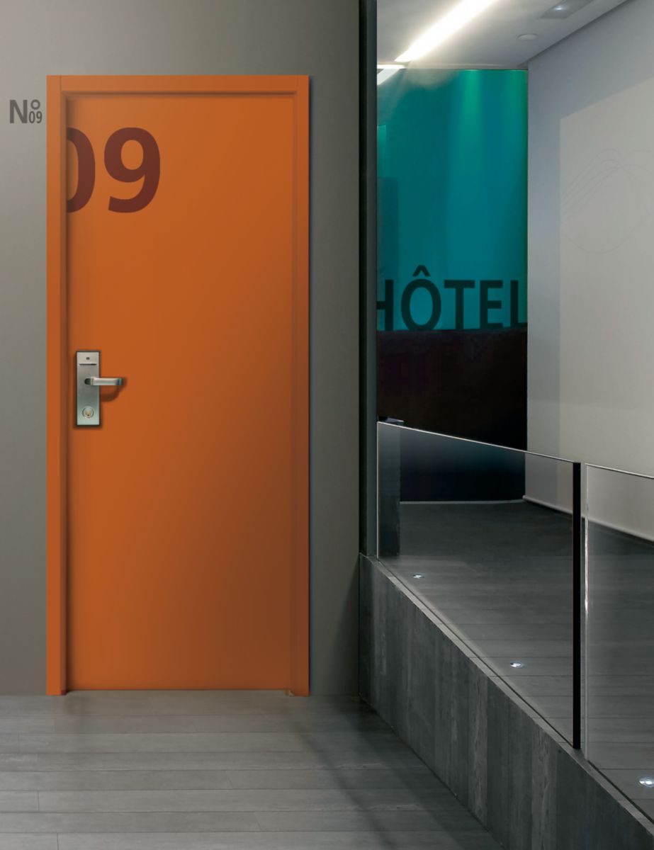 Bloc-porte palière EI30 204 x 93 cm droit P 40dB (-1,-3) prépeint Huisserie 72 résineux serrure 3 Points 4 paumelles univers joint balai