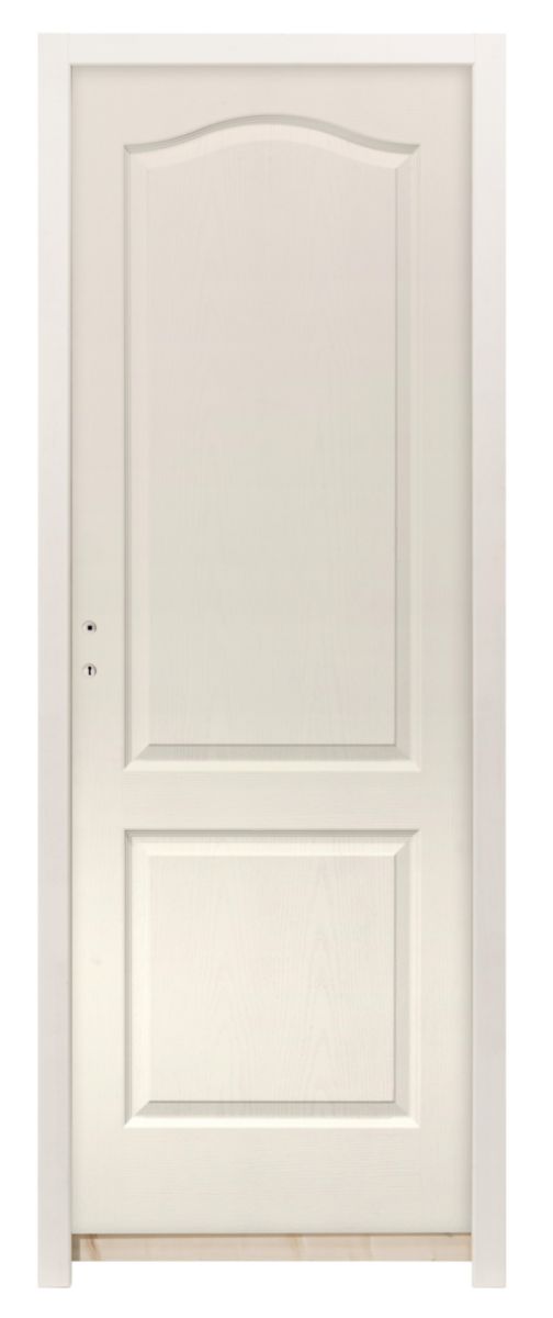Bloc-porte CLASSIC postformé isolant prépeint 204x83cm droit P à recouvrement - huisserie de 72 résineux joint et joint balai - serrure 3 points axe à 50mm - emballé