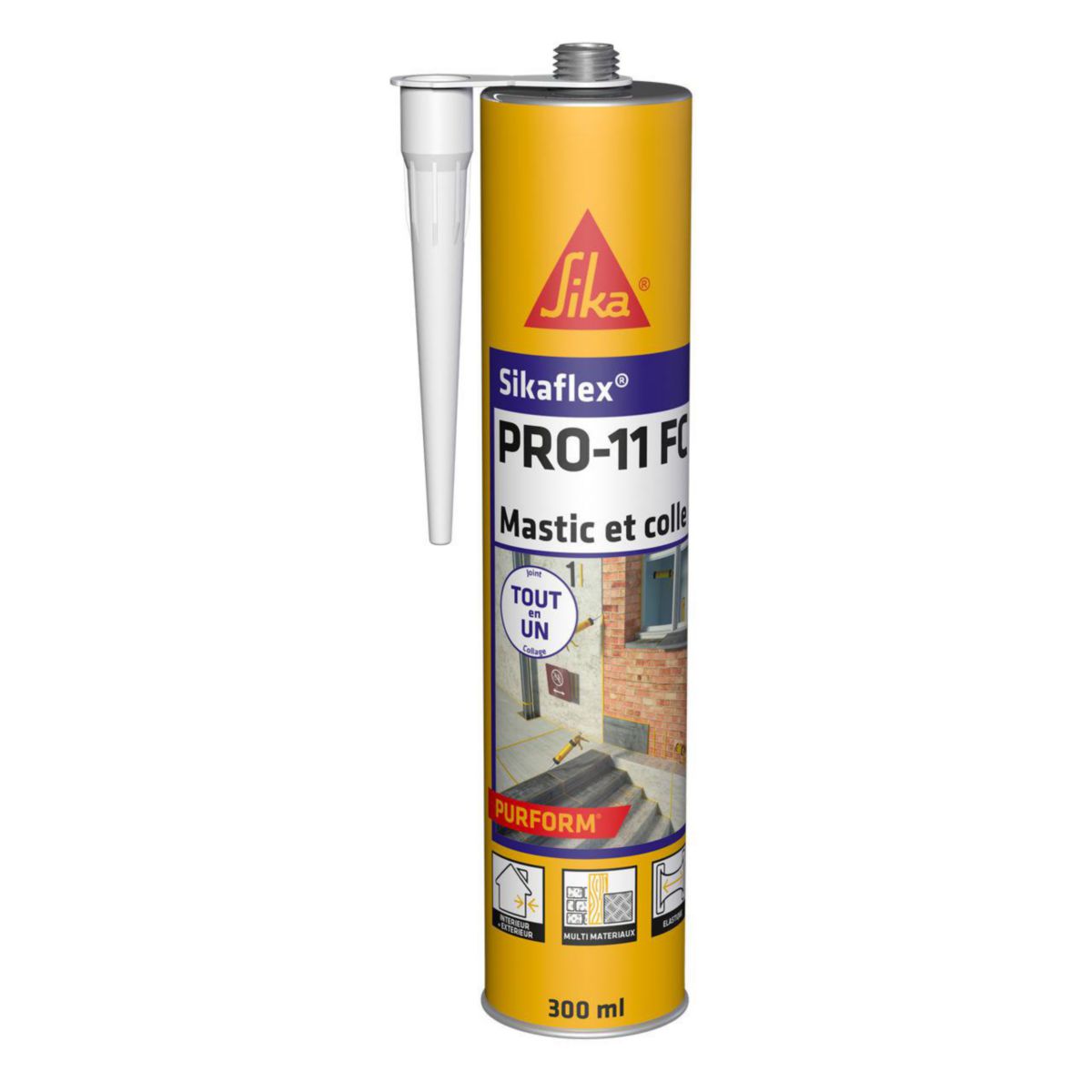 Mastic-colle polyuréthane SIKAFLEX PRO 11 FC PurForm blanc cartouche de 300ml Réf. 659320
