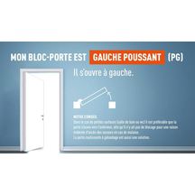 Bloc-porte SIKIM alvéolaire prépeint 204x83 cm gauche P à recouvrement - H90 Néolys MDF 3 fiches - serrure clé L axe à 40 - emballé